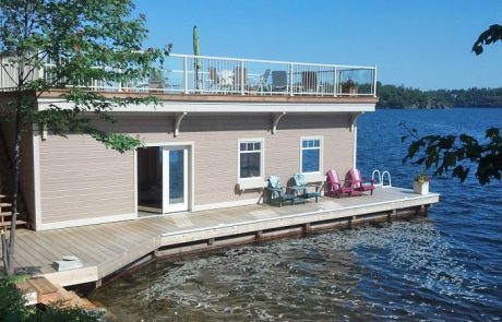 Muskoka Boathouse with Sundeck and chairs