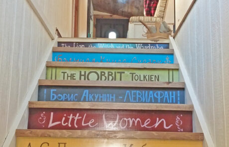 Customized Stairwell in Rustic Custom Muskoka Home