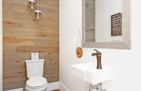Custom Rustic Style Powder Room in Muskoka Lakes custom home