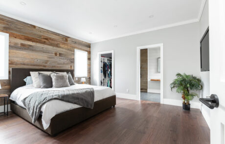 Muskoka Built Custom Master Bedroom with walk in closet and full washroom